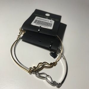Silver Mustache Love Bracelet NWT matching pair